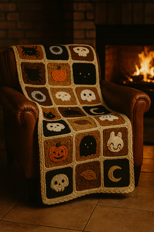 8 Halloween Granny Squares - Crochet Pattern Bundle