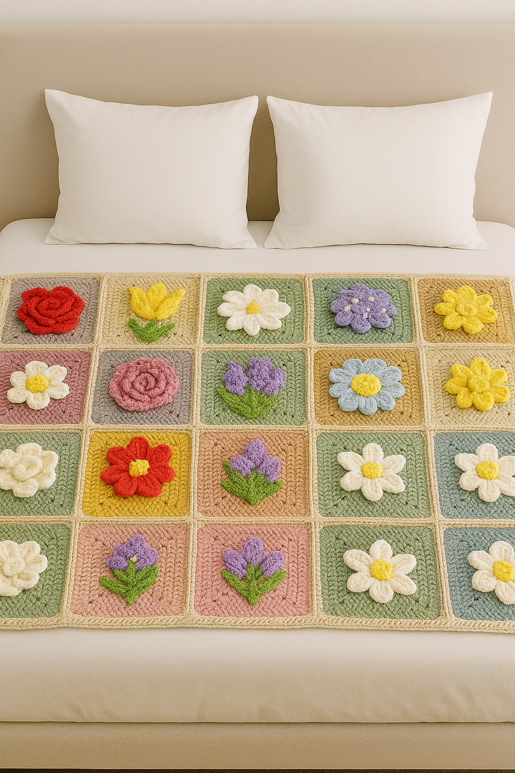 20 Flower Squares Crochet Patterns