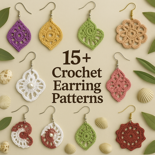 15 Earring Crochet Patterns Bundle