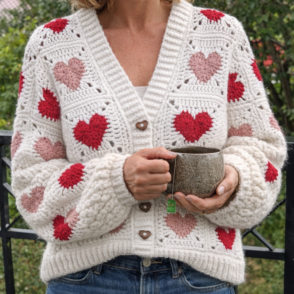 Heart Cardigan Crochet Pattern