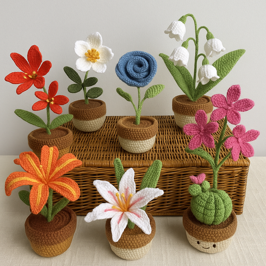 7 Flower Pots Crochet Patterns