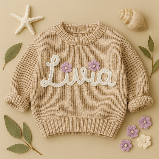 Baby Sweater Crochet Pattern (Custom Name)